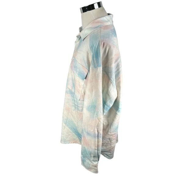 Li-Ning Love Wade Logo Shirt Men's 2XL XXL Marshmallow Tie Dye Blue Pink Button - Picture 3 of 11